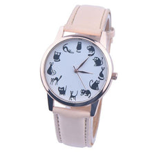 Women Lovely Cat Leather Sport Quartz Wrist Watches