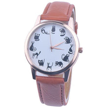 Women Lovely Cat Leather Sport Quartz Wrist Watches