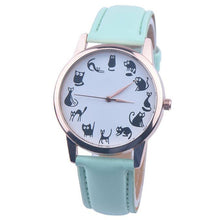 Women Lovely Cat Leather Sport Quartz Wrist Watches