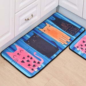 Welcome Floor Mats Cat Printed Living Room/Bathroom/ Kitchen Carpets