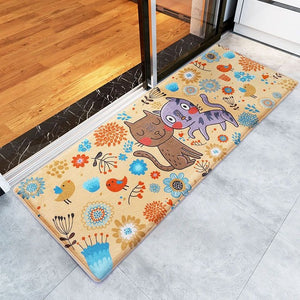 Welcome Floor Mats Cat Printed Living Room/Bathroom/ Kitchen Carpets