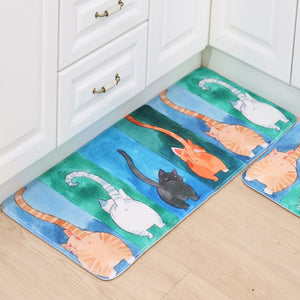 Welcome Floor Mats Cat Printed Living Room/Bathroom/ Kitchen Carpets