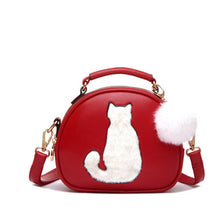 New Women Cute Cat  Shoulder Bags With Fur Ball