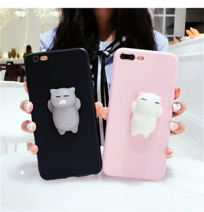 Cute Silicone Squishy Cat Phone Cases For Huawei P8 P9 Lite Case Coque Soft Phone Cases For Huawei P10 P10 Lite Cover