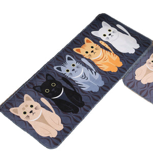 Welcome Cat Printed Living Room/Bathroom/Kitchen Floor Mats for  Anti-Slip Tapete